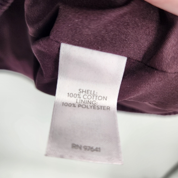 J. Jill Corduroy Long Sleeve Button Front Jacket Womens Size Medium Plum Hooded - Picture 5 of 8